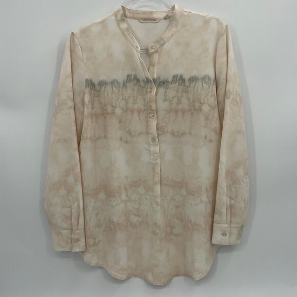 SOFT SURROUNDINGS Watercolor Adriana Shirt Size L Long Sleeve Tunic Top #2AR60 - Picture 1 of 6